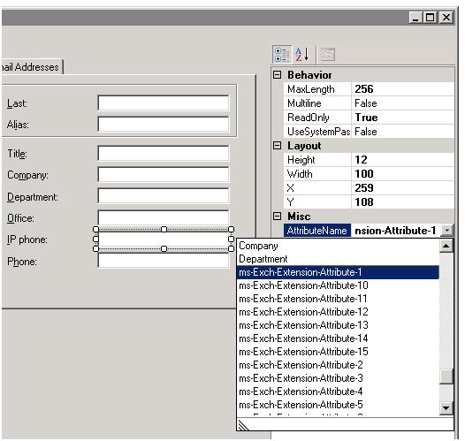 TECHIE Customizing Outlook Address book template/IP Phone field