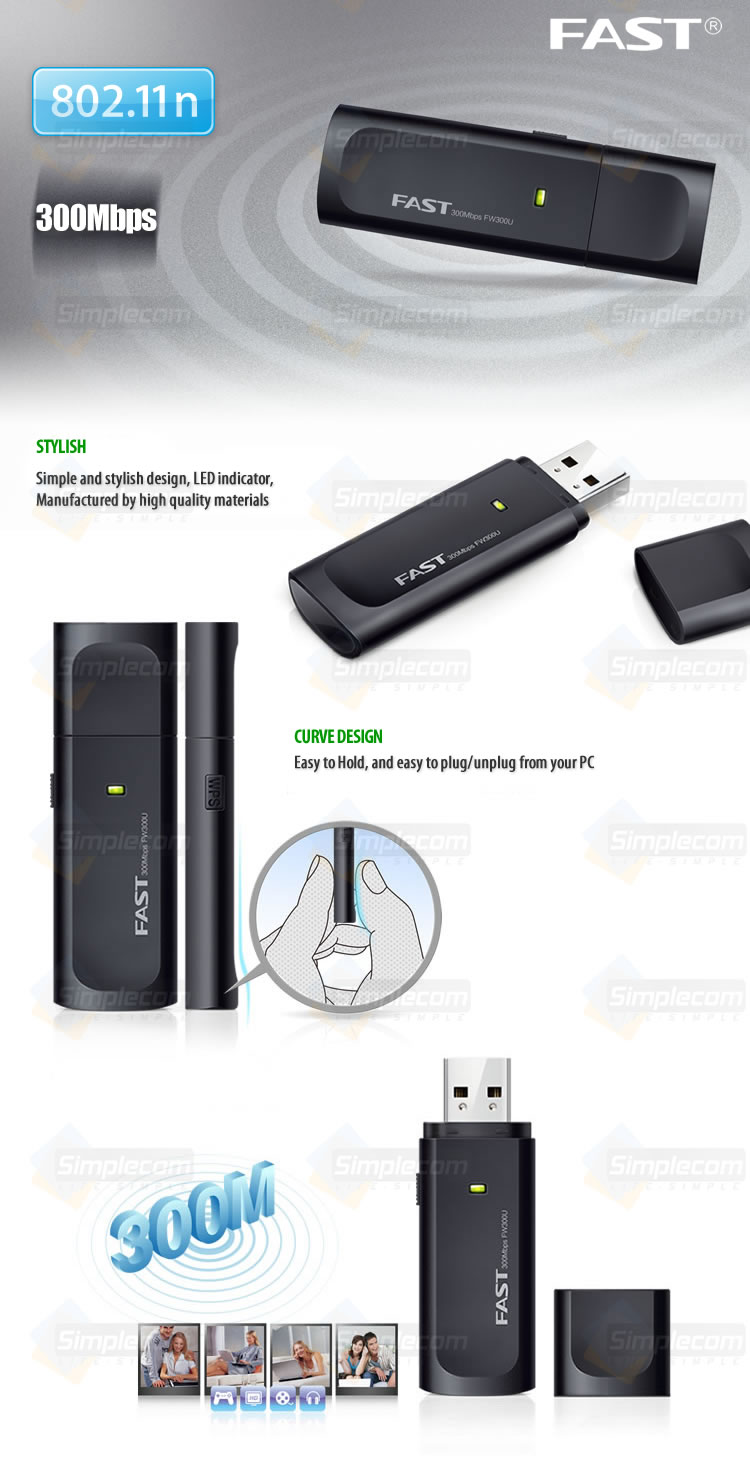 FAST FW300U 300Mbps USB Wireless N Network Adapter 802.11n