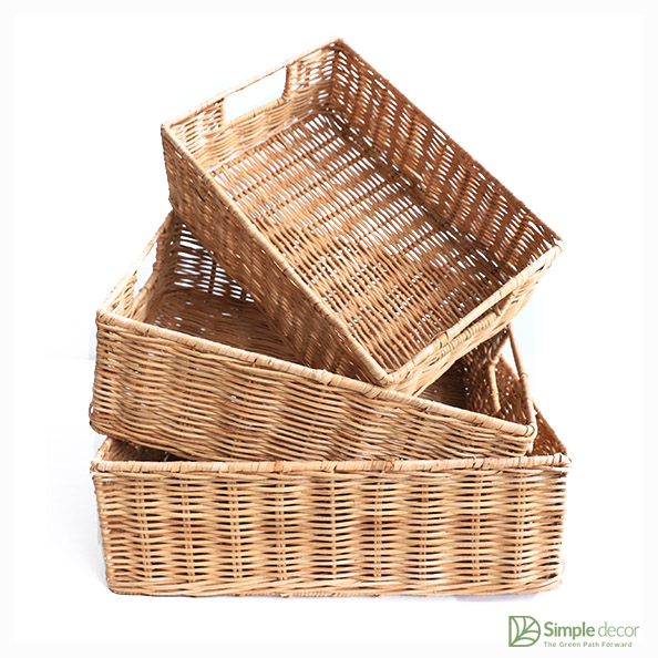 Rattan Wicker Basket Wholesale Supplier in Vietnam Simple Decor
