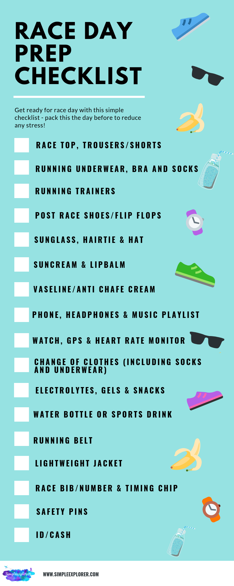 RACE DAY PREP CHECKLIST Simple Explorer