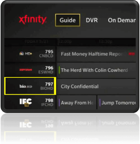 Comcast On Screen Program Guide