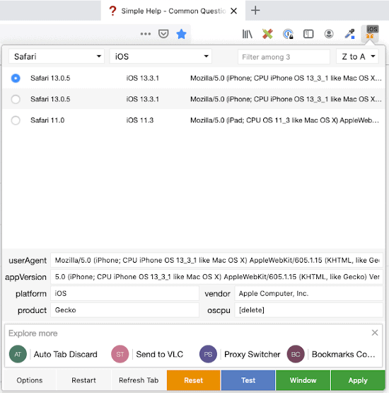 User-Agent Switcher and Manager Alternatives and Similar Apps.