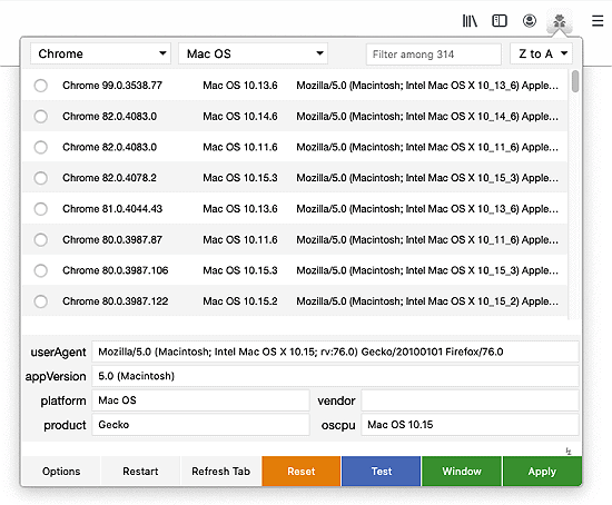 User-Agent Switcher and Manager – Get this Extension for 🦊 Firefox.