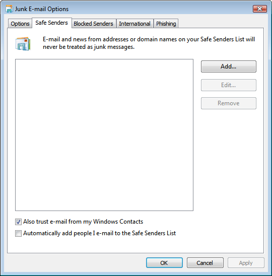 How to configure the Windows Mail Junk Email settings Simple Help