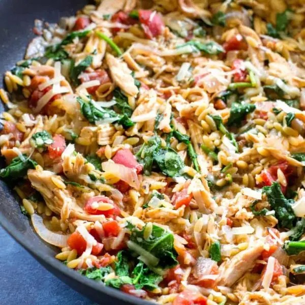 OnePan Chicken and Spinach Orzo Simple Keto Diet Meals