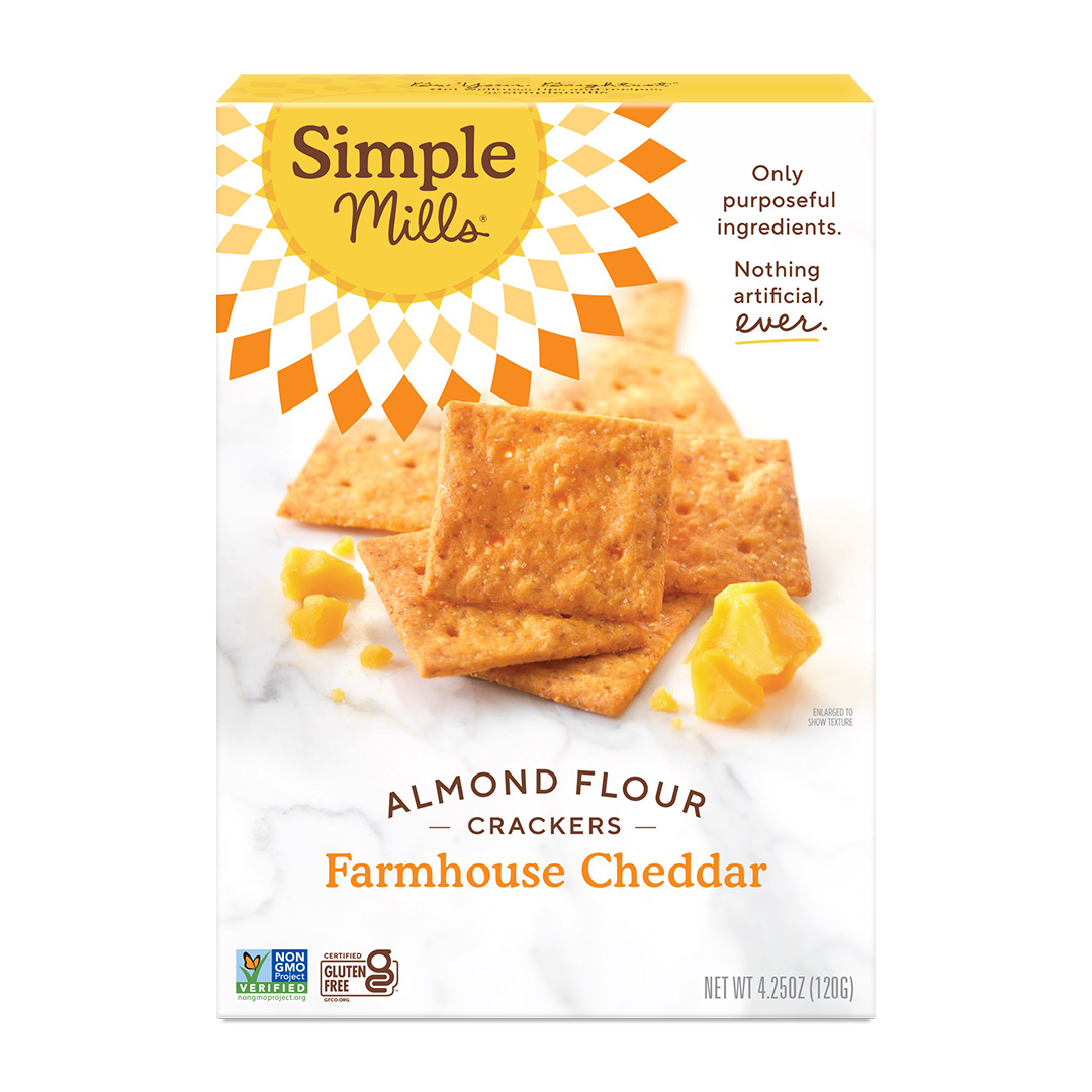 SimpleMills Farmhouse Cheddar Almond Flour Crackers