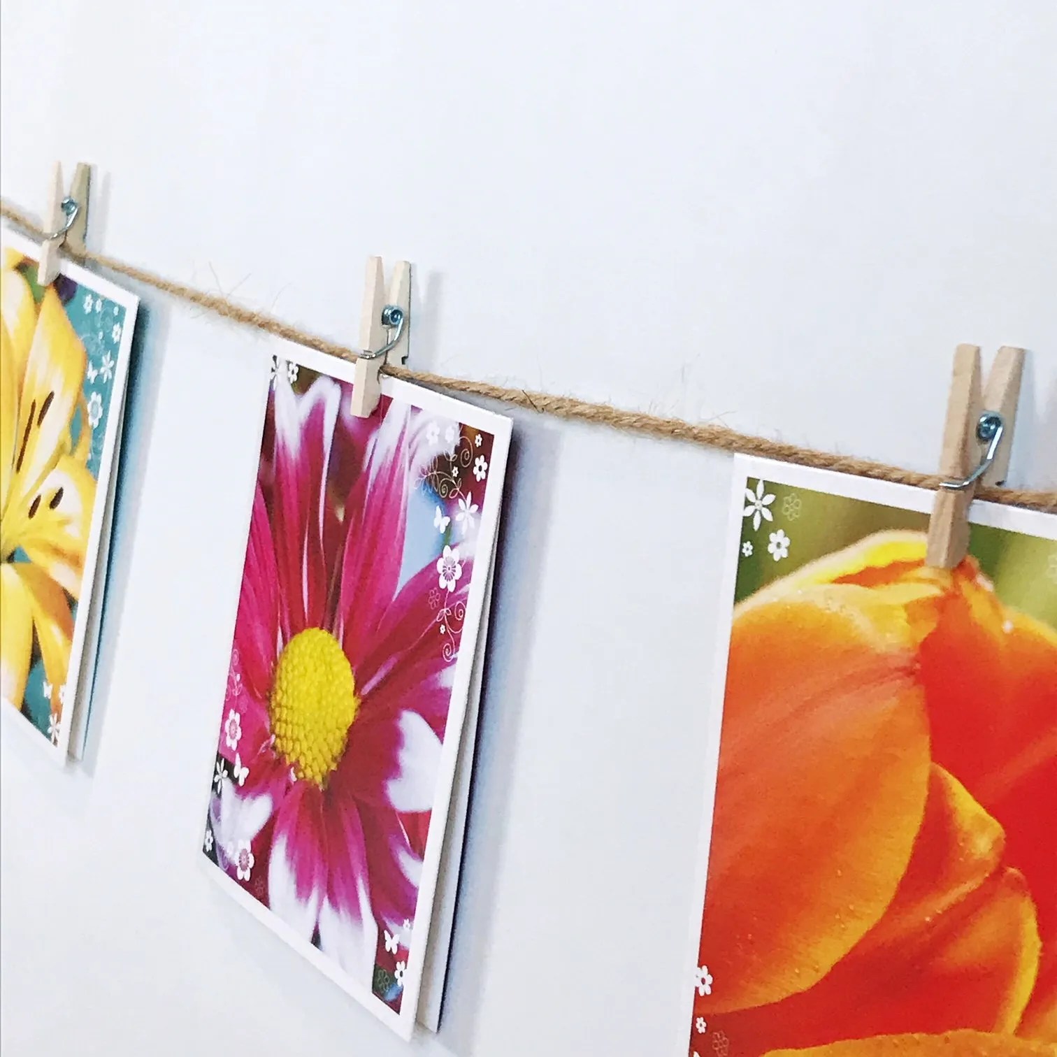 Twine and Clothespin picture display Simple Picture Hanging
