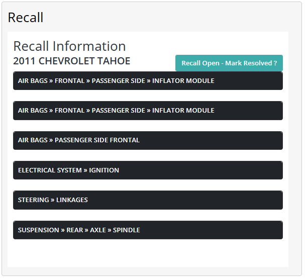 [HOWTO] See recall status for your vehicles in reconditioning Simple
