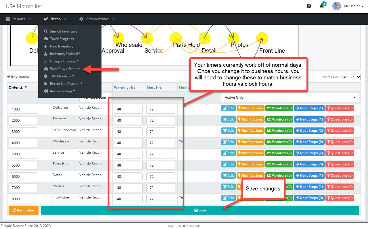 Recon Business Hours Simple Recon