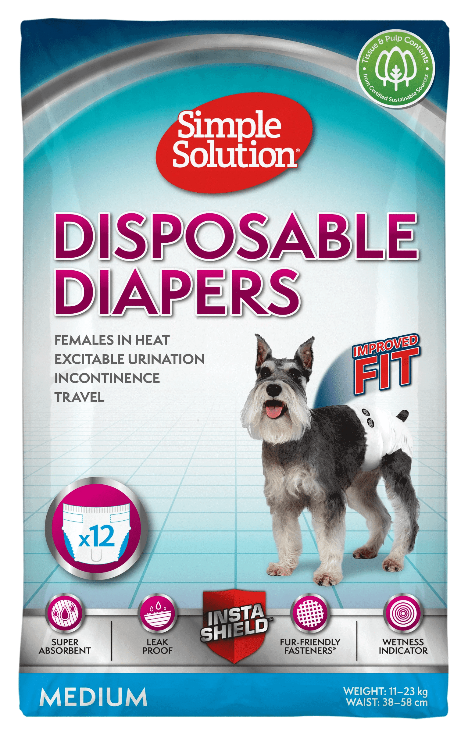 Simple Solution Disposable Diapers Medium MannaPro