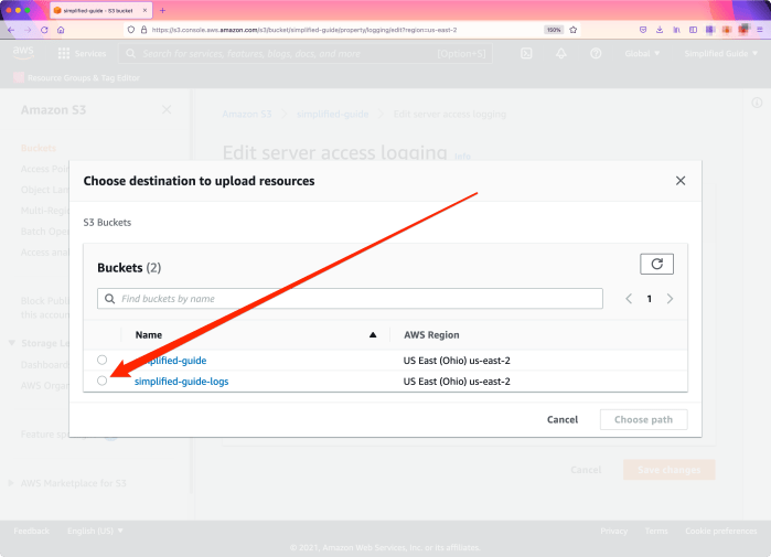 How to log access to AWS S3 bucket and website