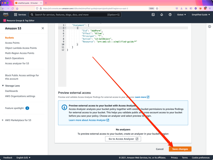 How to create public AWS S3 bucket