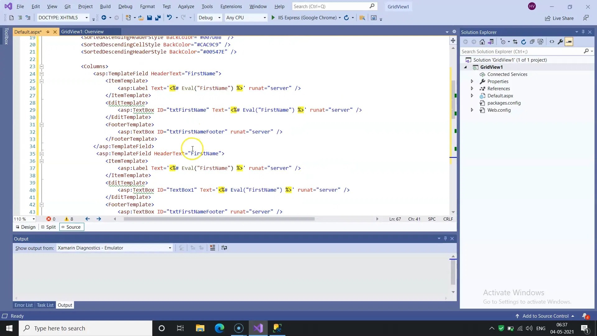 Understanding GridView Control Using a Database