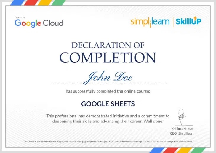 Free Google Sheets Course Spreadsheet Proficiency