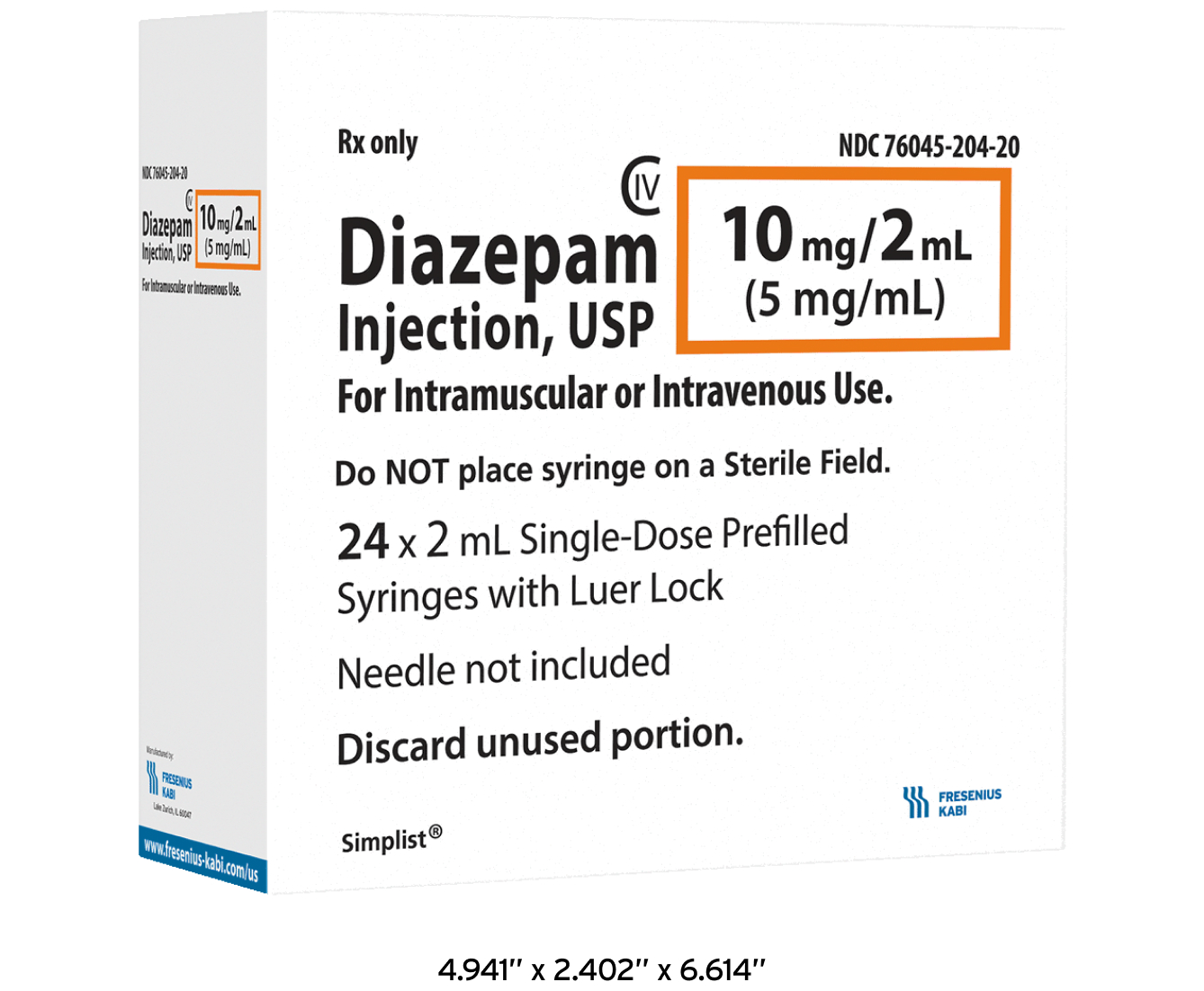 Diazepam Simplist® ReadytoAdminister Prefilled Syringes by