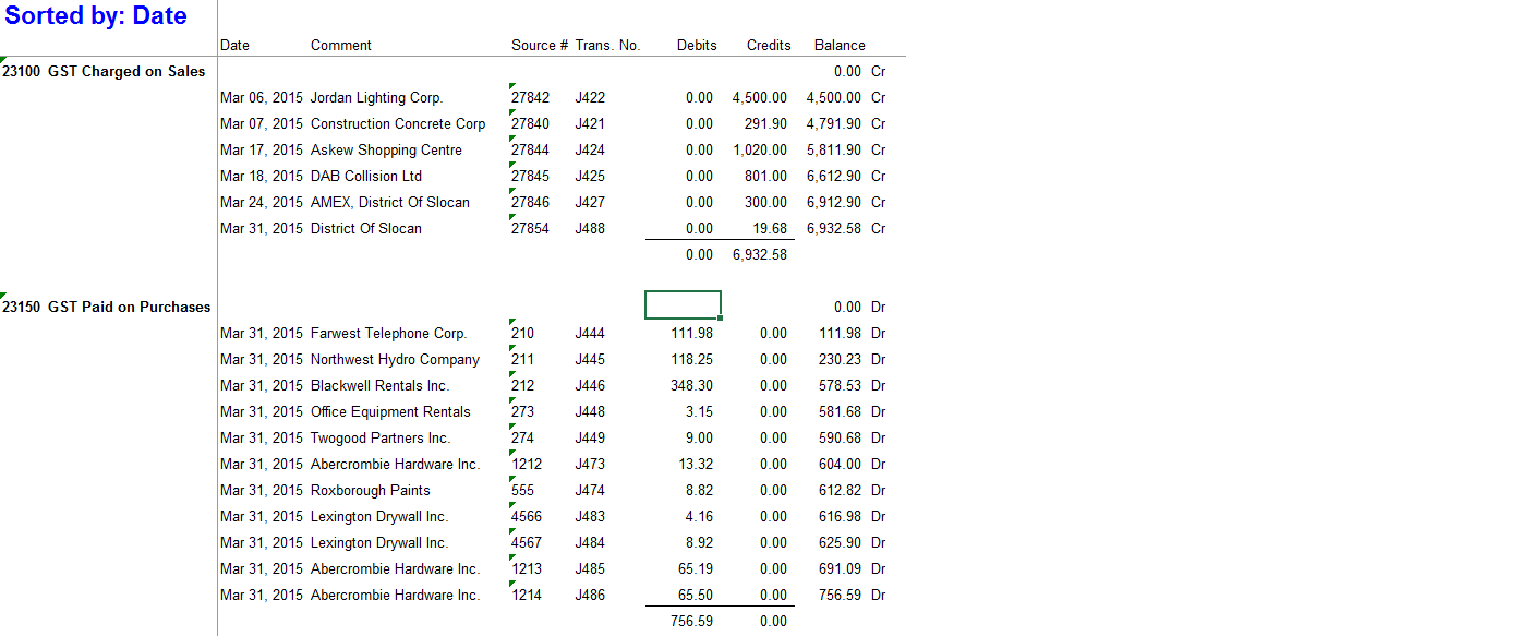 GST HST Recording of Liability Simply Accounting Tutorial