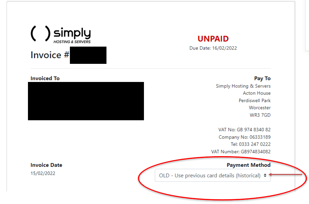 Changing your card details online Support Centre Simply Hosting