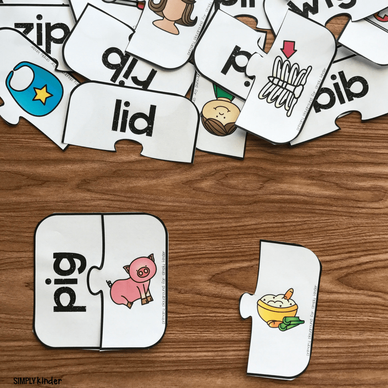 Free Printable Cvc Short I Puzzles Simply Kinder