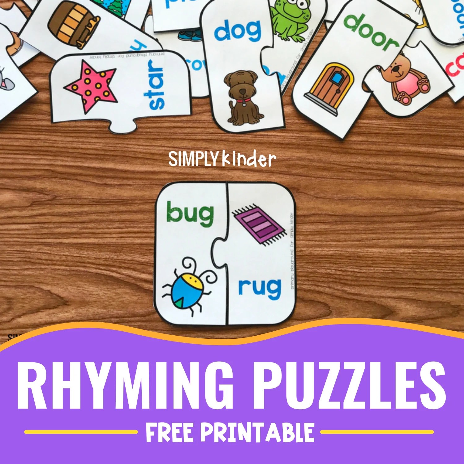 Free Printable Rhyming Puzzles Simply Kinder