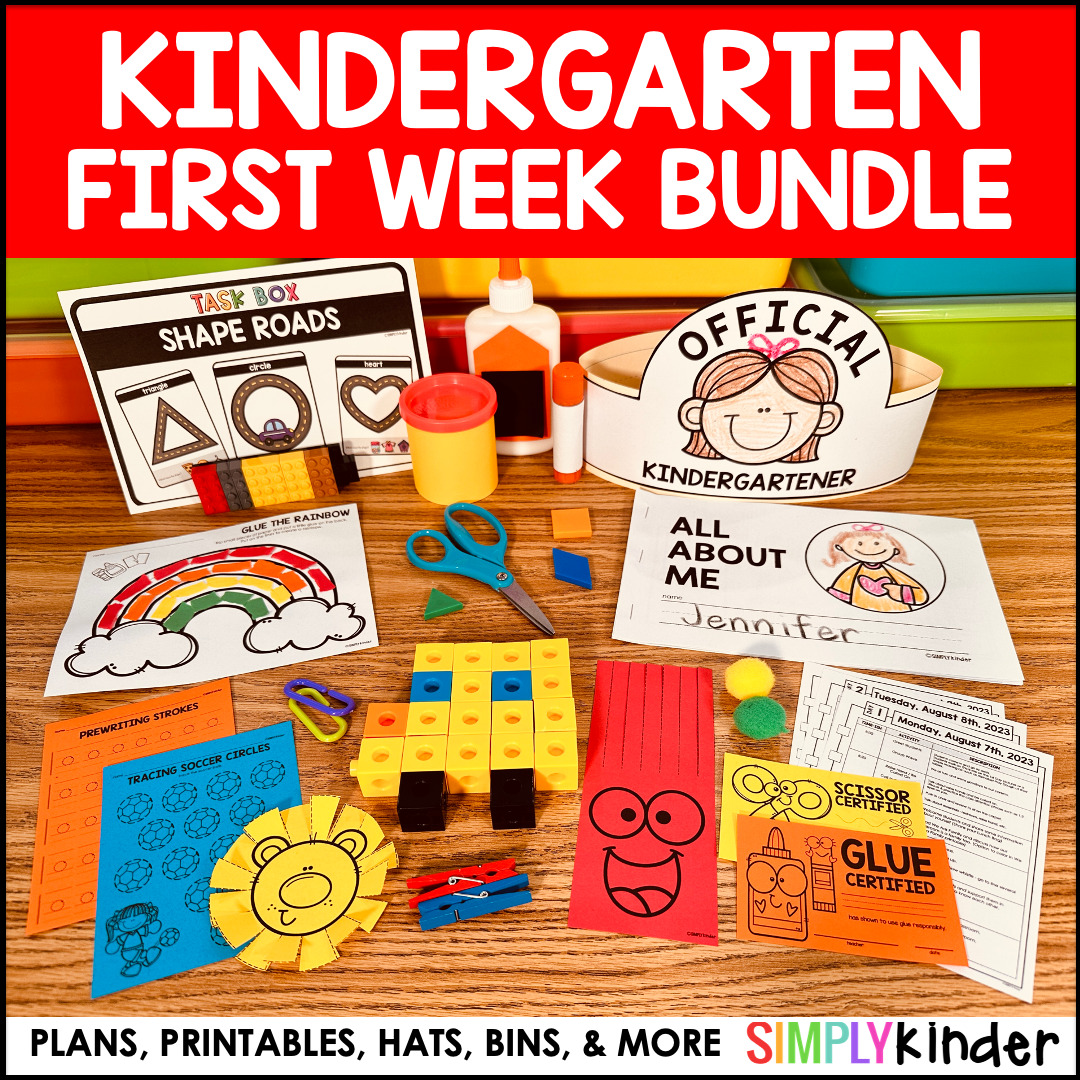 First Week of School Activities for Kindergarten Bundle Simply Kinder