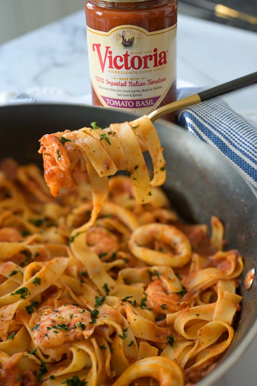 Seafood Pasta in a Tomato Basil Sauce Simply Lebanese
