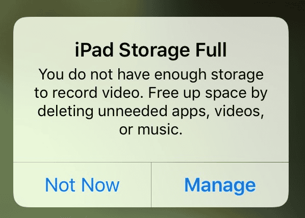 iPad Storage Full