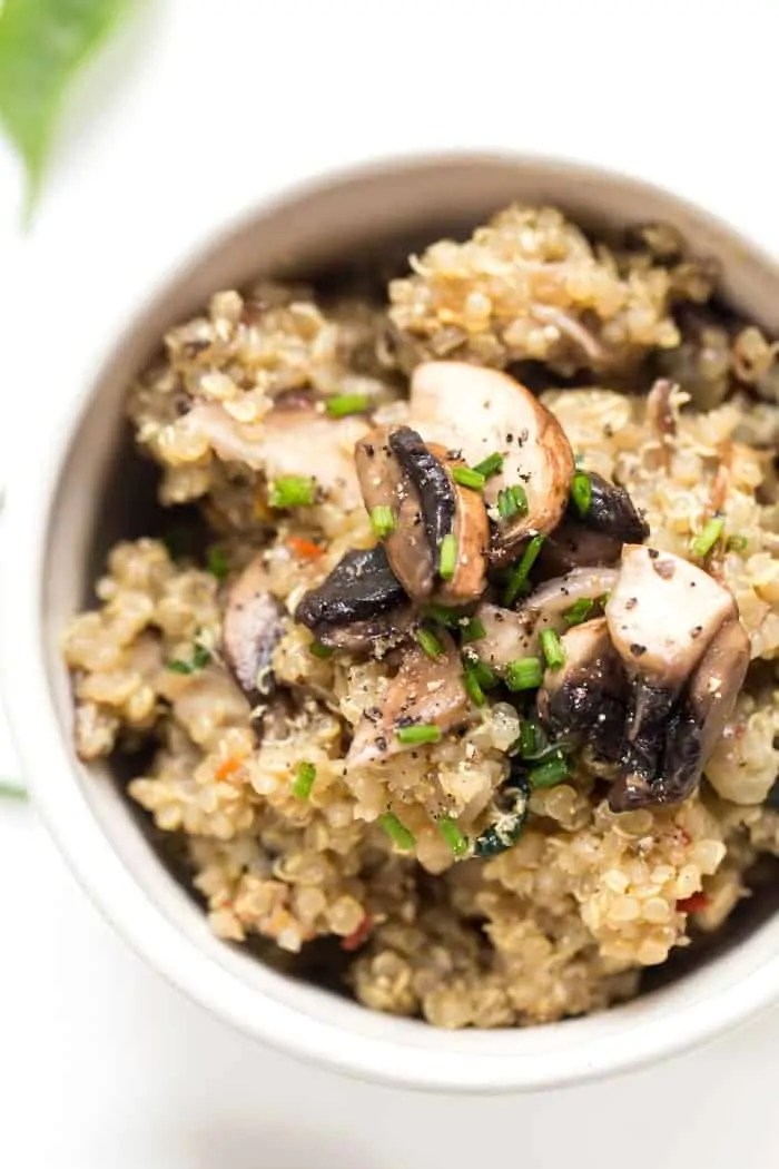 Creamy Spinach + Mushroom Quinoa "Risotto" Simply Quinoa