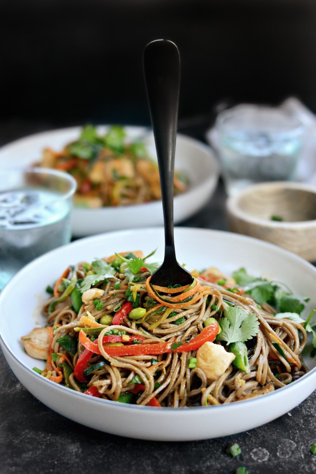 Chicken and Spring Vegetable Soba Noodle Stir fry Simply Scratch