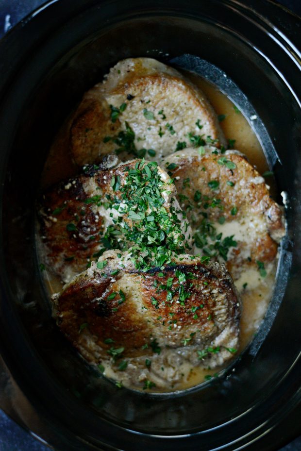 Simply Scratch Slow Cooker Pork Chops with Herb Gravy Simply Scratch