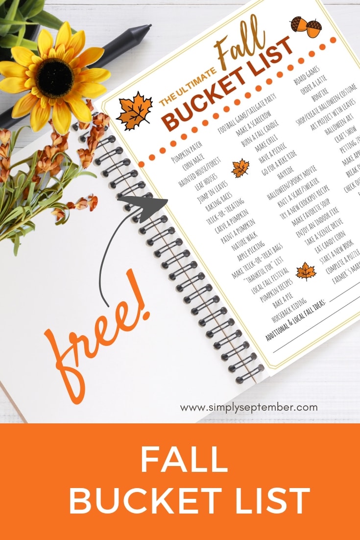 fall bucket list 2023 The Ultimate Fall Bucket List FREE Printable Simply September