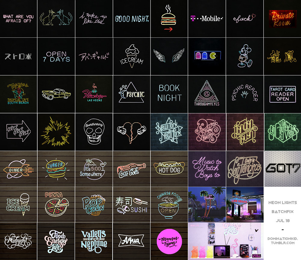 neon lights batch fixed_20160718 by simsday SimsDay