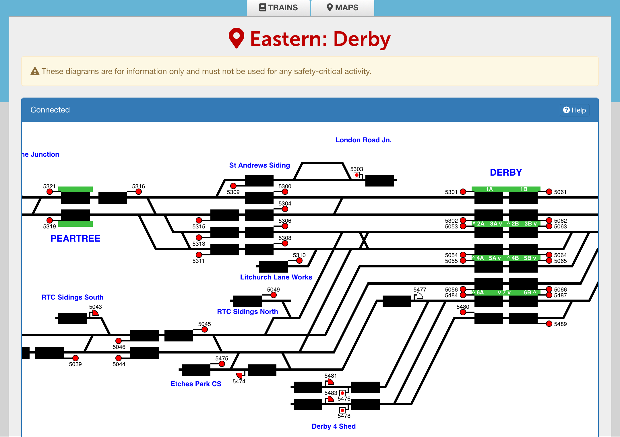 Derby New Station Layout. SimSig Simulator of Railway Signalling