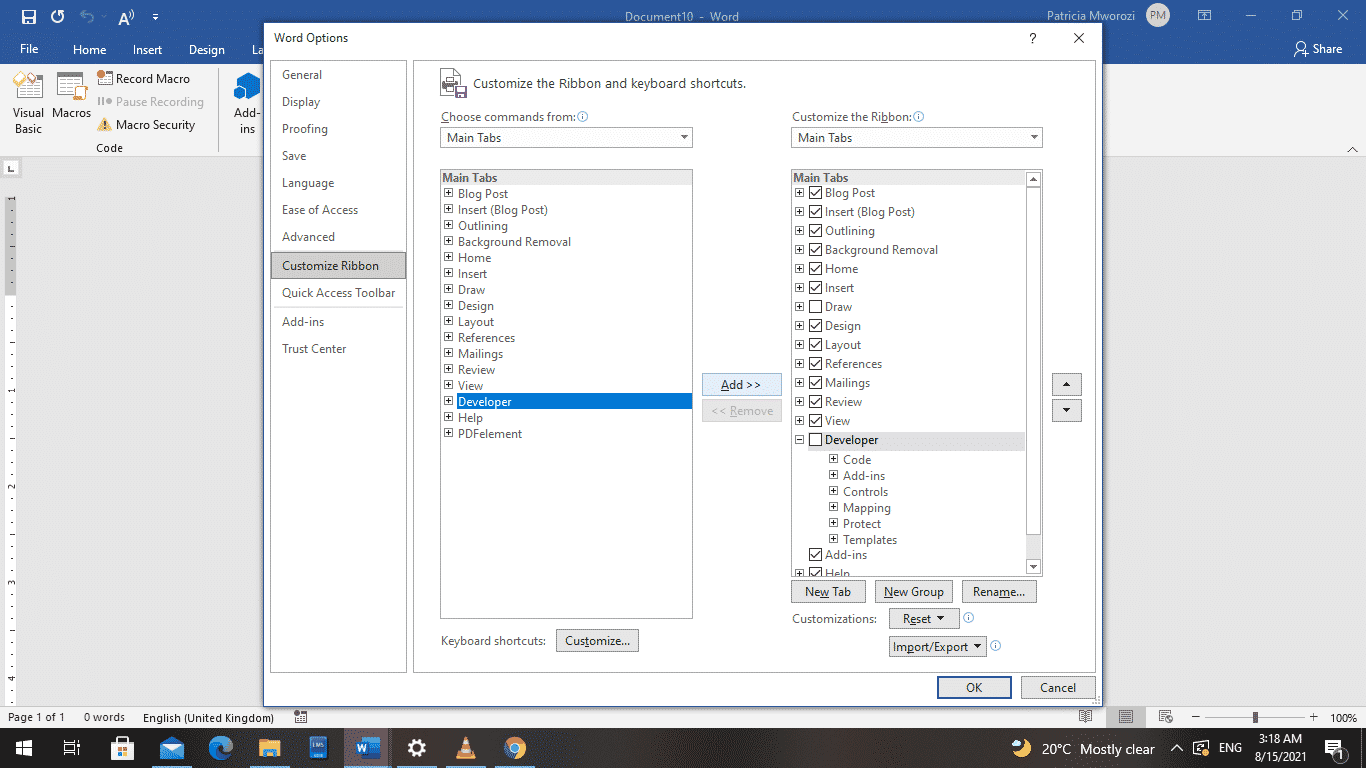 How to create a fillable form in a Microsoft Word document