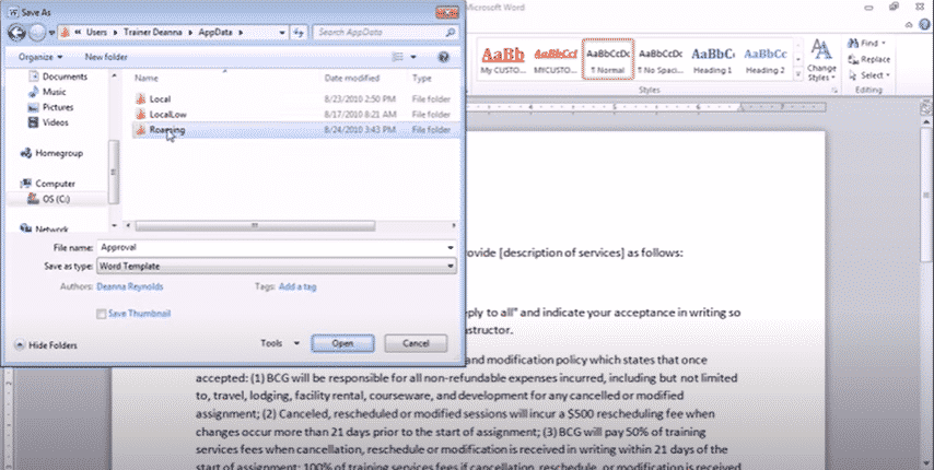 How to save a document as a template in Microsoft Word Simul Docs