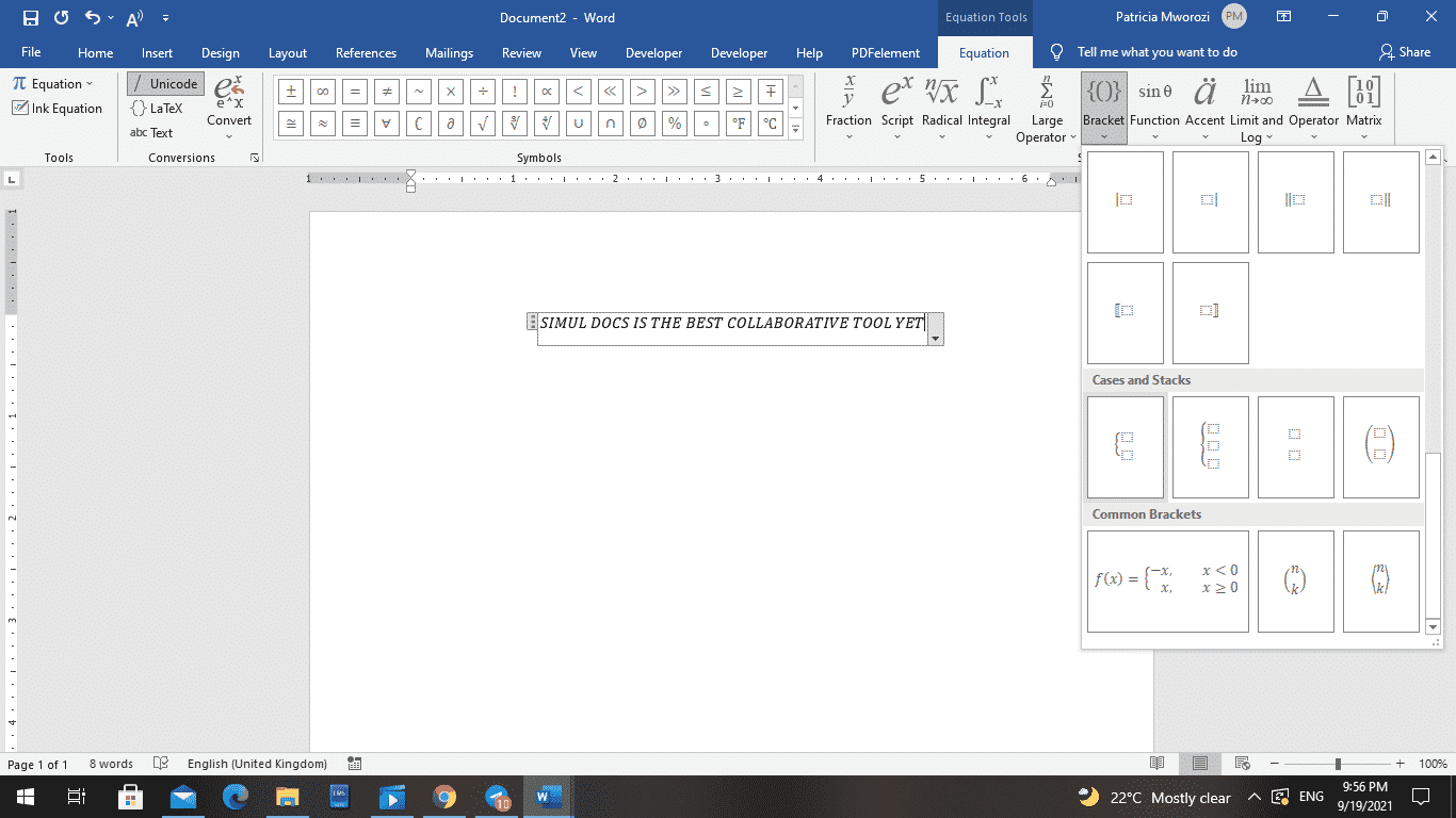 How To Put Multiple Lines Of Text In Brackets In Word