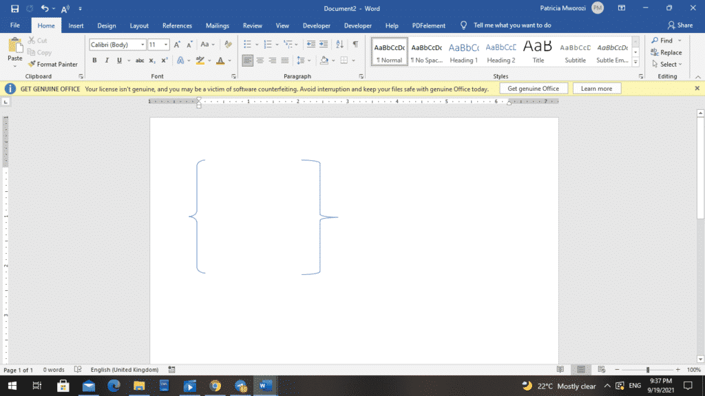 How To Put Multiple Lines Of Text In Brackets In Word
