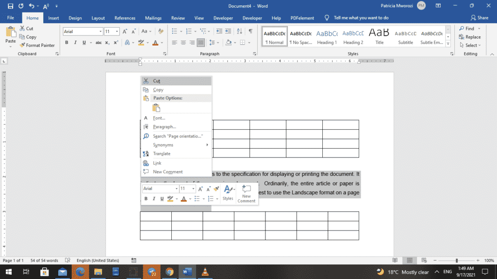 How to combine tables in Microsoft Word documents