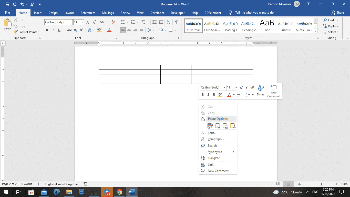 How to combine tables in Microsoft Word documents