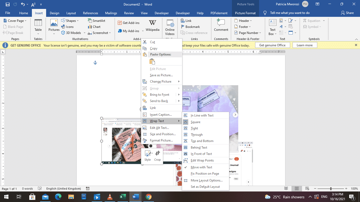 How to merge images in Microsoft Word document