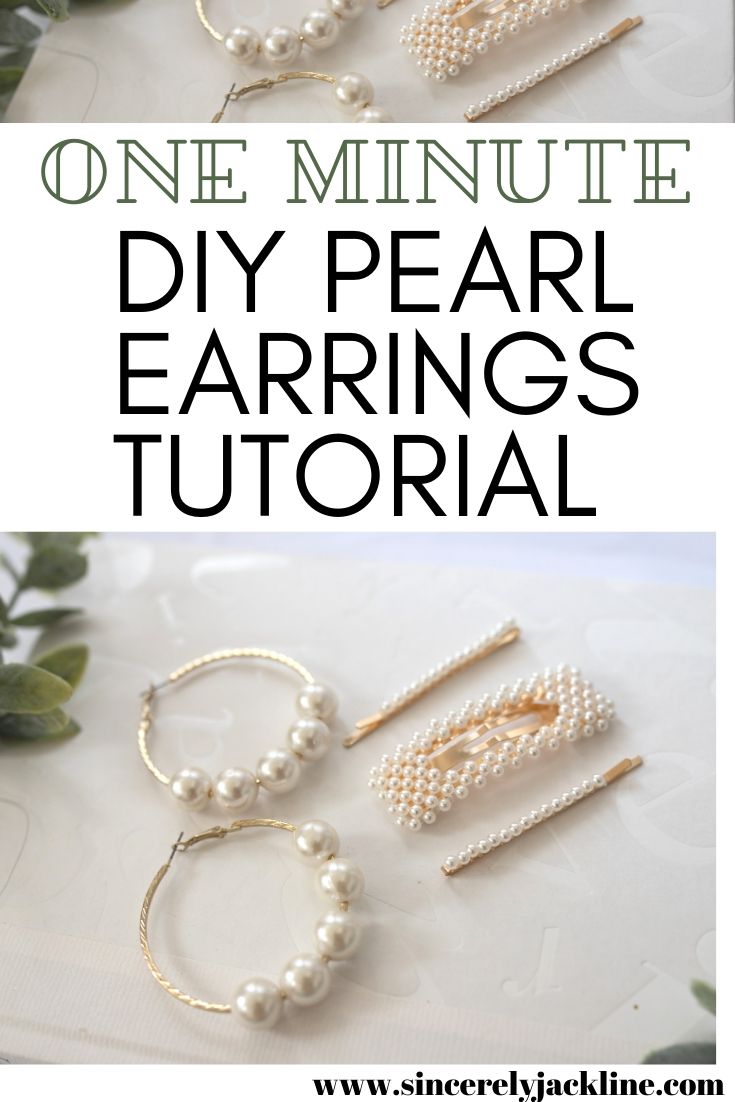 1 Minute DIY Pearl Earrings Tutorial Sincerely Miss J