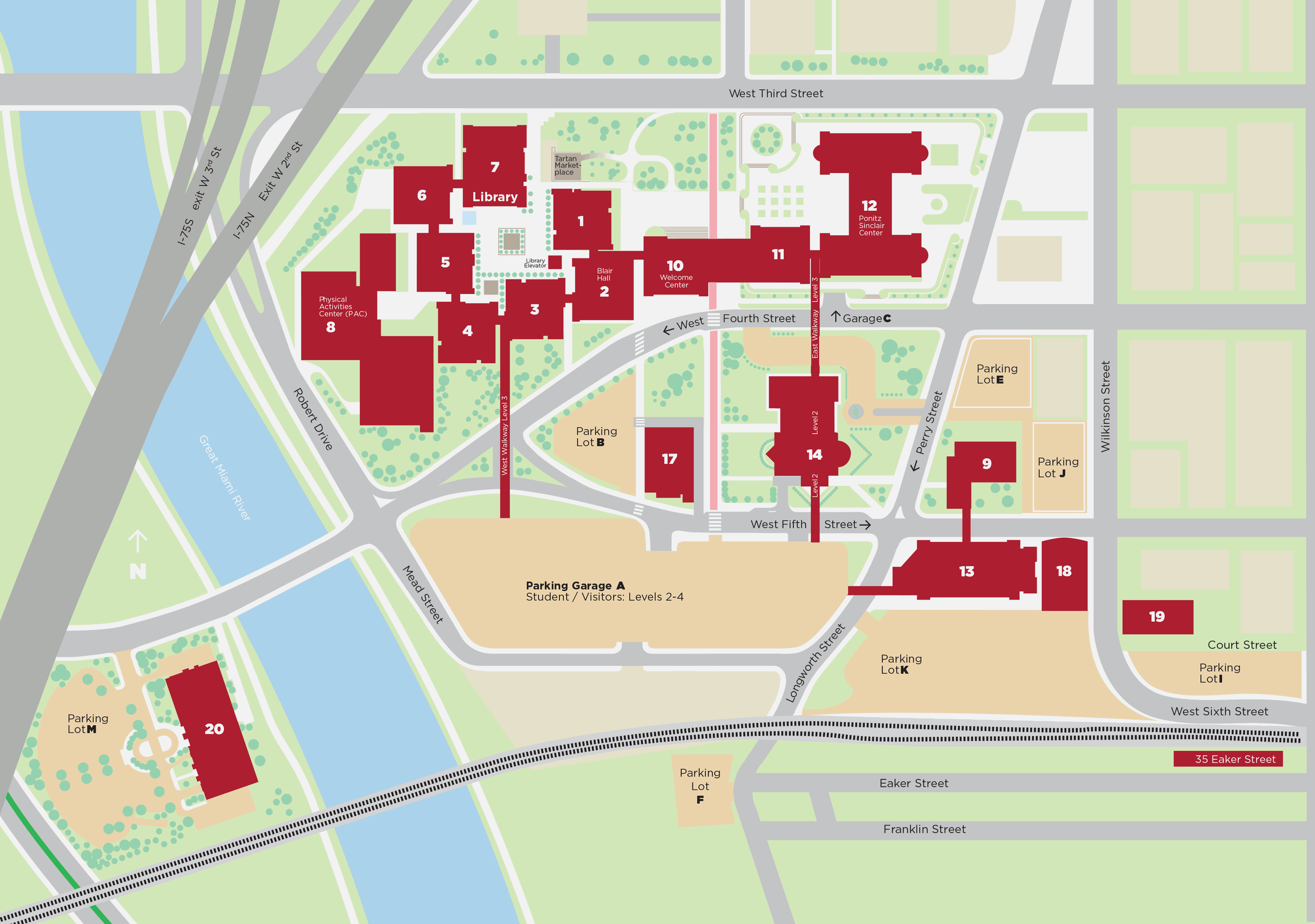 Sinclair Community College Map Vector U S Map