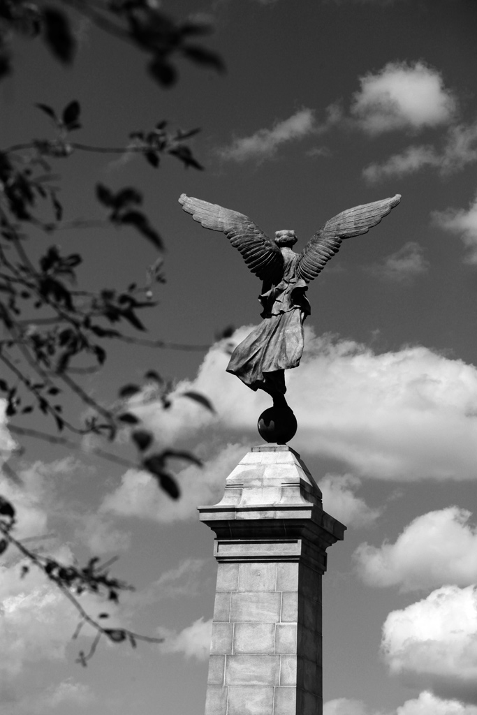 Angel statue, Montreal a sibilant intake of breath