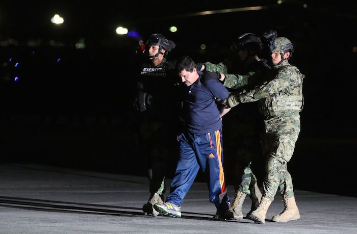 Joaquín Guzmán Loera en el momento de su recaptura. 