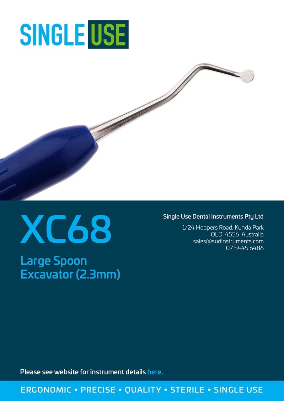 XC68 Large Spoon Excavator (2.3mm) Single Use Dental Instruments