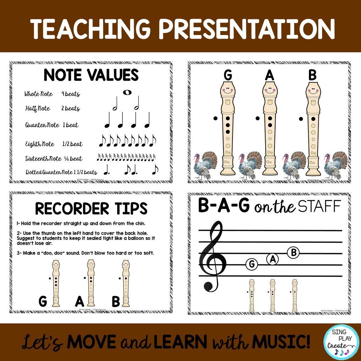 Thanksgiving Recorder Lesson and Songs BAG