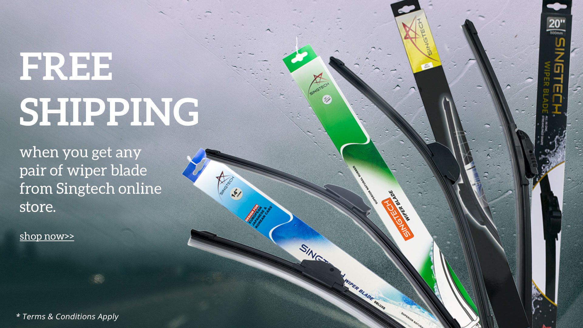 FREE Shipping with Purchase of Selected Pair of Wiper Blades Singtech Singapore