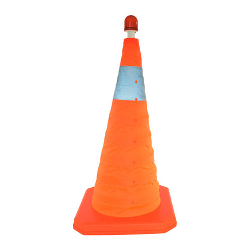 Collapsible Traffic Cone 58 60cm Expandable with LED Singtech