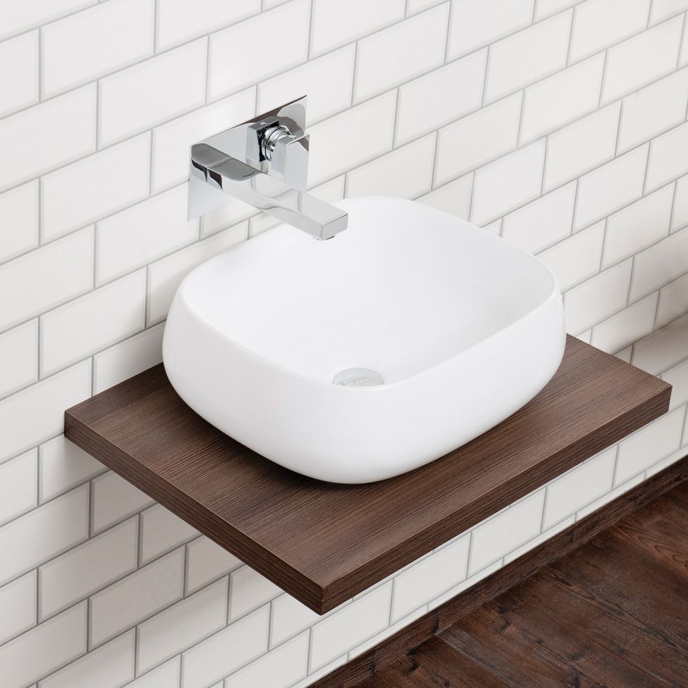 Aquabro Floating Dark Wood Shelf