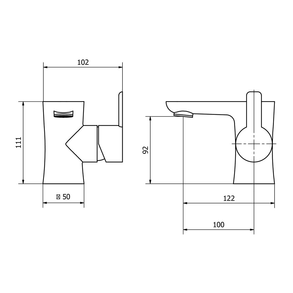 Aquabro PEDRAS Monobloc Basin Mixer Tap