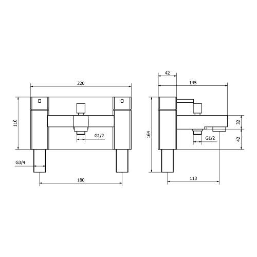 Aquabro NERO Bath Shower Mixer Tap